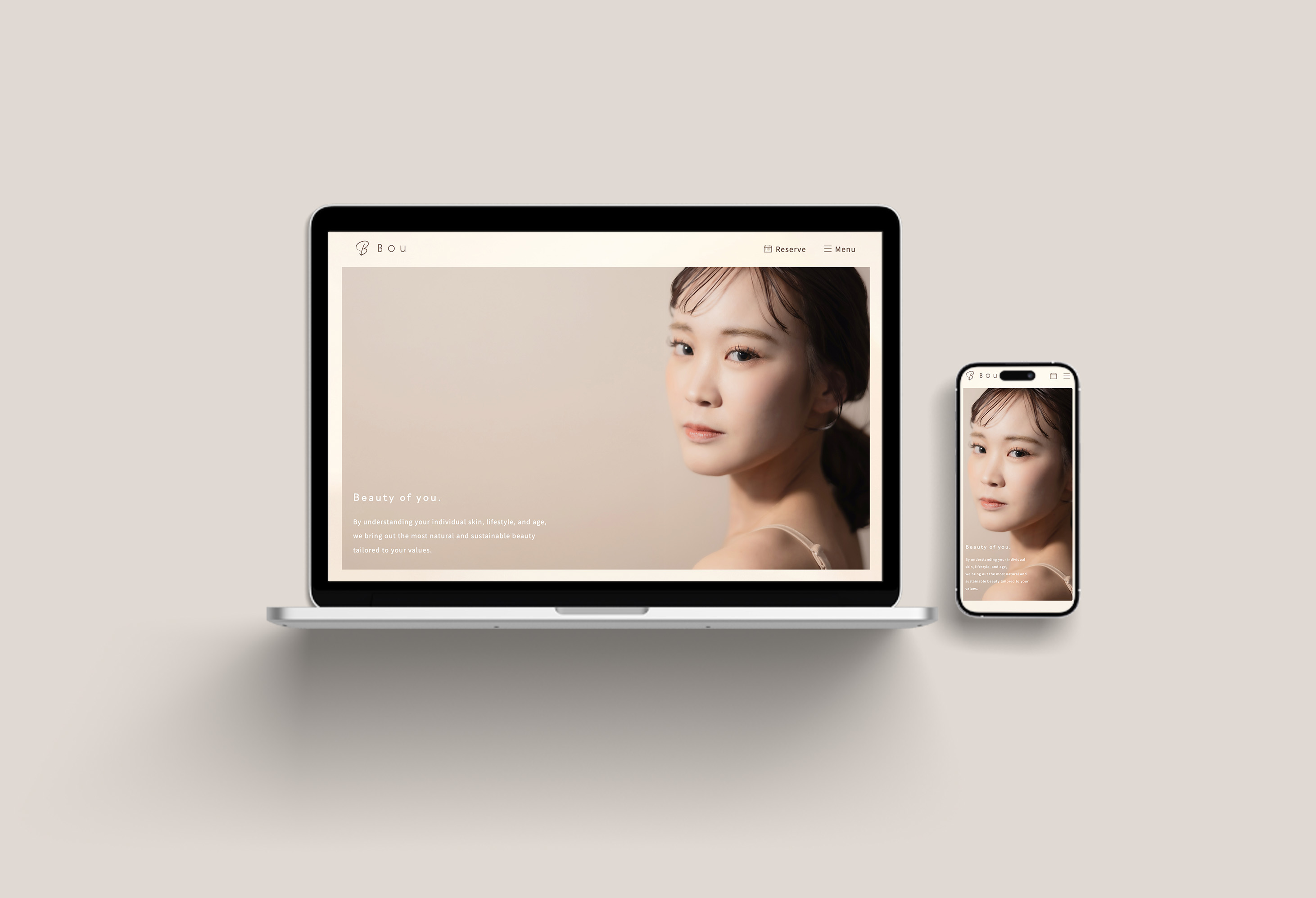 エステサロンBouのWebサイトモックアップ